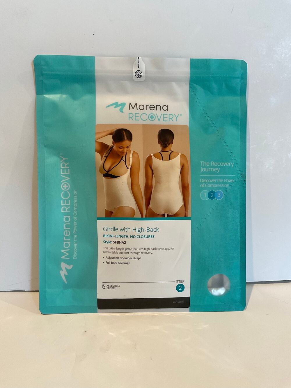 Marena Recovery Girdle High Back Bikini Length No Closure SFBHA2 XS Beige